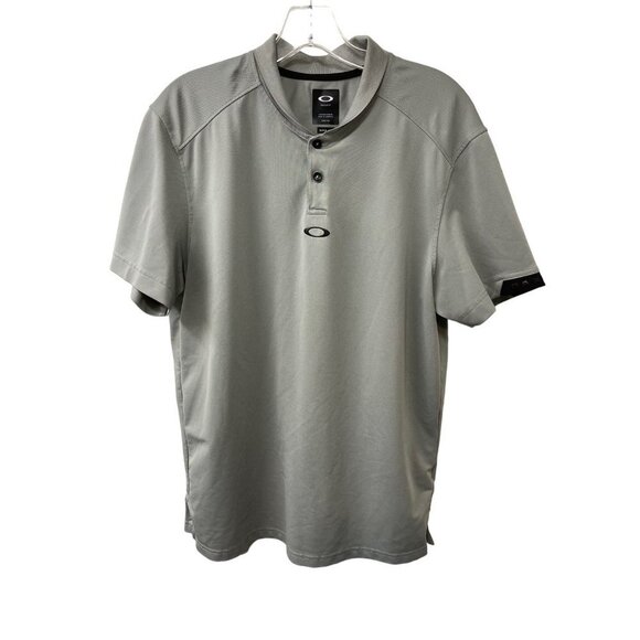 Oakley Bomber Collar Polo Mens Size Medium Gray - Picture 1 of 5